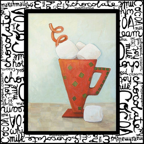 Tis the Season for Cocoa III White Modern Wood Framed Art Print with Double Matting by Diannart