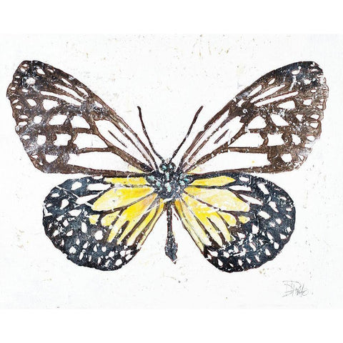 New Butterfly Gold Ornate Wood Framed Art Print with Double Matting by Pinto, Patricia