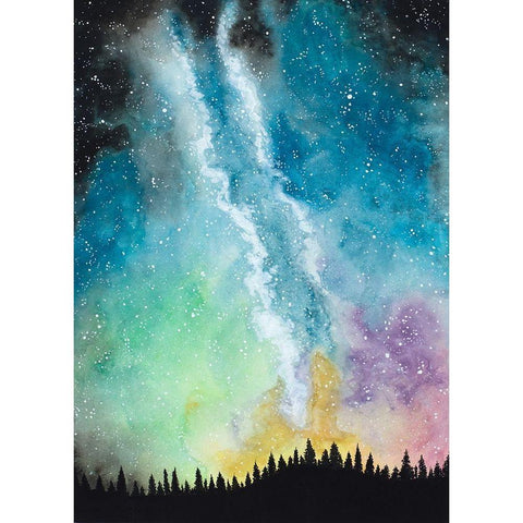 Magical Night Sky Black Modern Wood Framed Art Print by Bucheli, Amaya