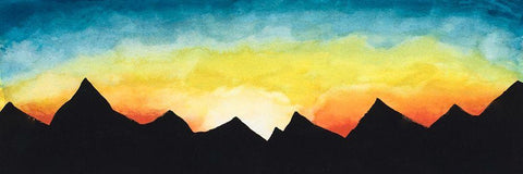 Sunrise over the Mountains Black Ornate Wood Framed Art Print with Double Matting by Bucheli, Amaya
