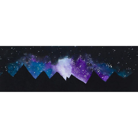 Stars over the Mountains Black Modern Wood Framed Art Print with Double Matting by Bucheli, Amaya