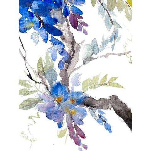 Peaceful Wisteria Gold Ornate Wood Framed Art Print with Double Matting by Loreth, Lanie