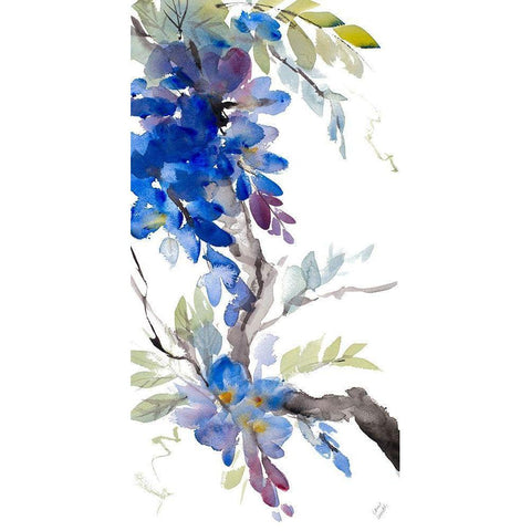 Peaceful Wisteria Black Modern Wood Framed Art Print by Loreth, Lanie