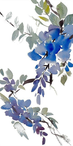 Inner Light Wisteria White Modern Wood Framed Art Print with Double Matting by Loreth, Lanie