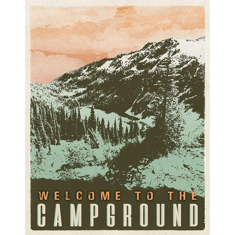 Campground White Modern Wood Framed Art Print by Wilson, Kali