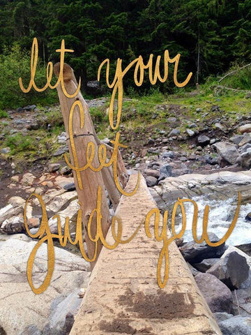 Let Your Feet Guide You Black Ornate Wood Framed Art Print with Double Matting by Wilson, Kali