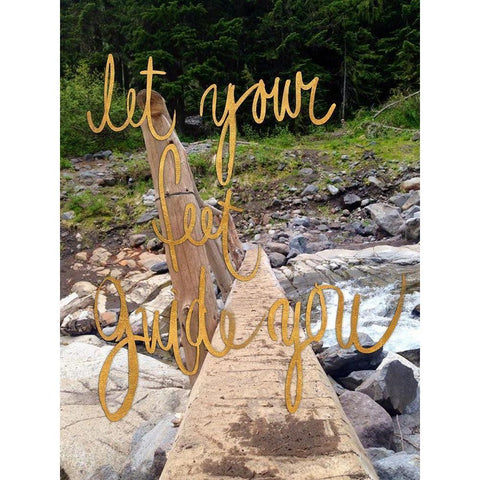 Let Your Feet Guide You Black Modern Wood Framed Art Print with Double Matting by Wilson, Kali