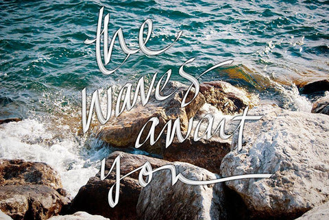 Wave Crashes Black Ornate Wood Framed Art Print with Double Matting by Wilson, Kali