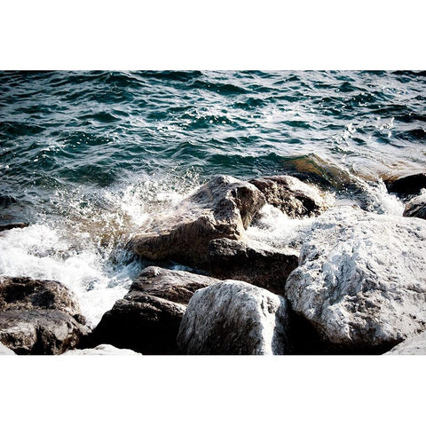 Crashing Waves White Modern Wood Framed Art Print by Wilson, Kali