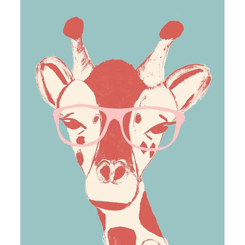 Wise Giraffe Black Modern Wood Framed Art Print by Wilson, Kali