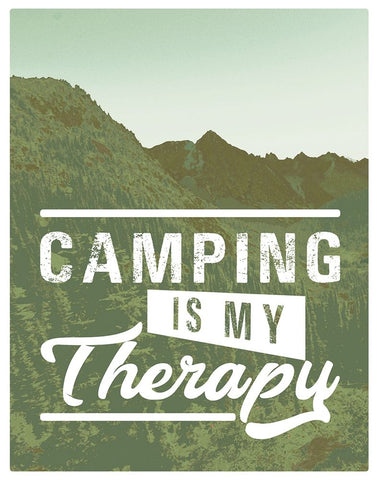 Camp Therapy White Modern Wood Framed Art Print with Double Matting by Wilson, Kali