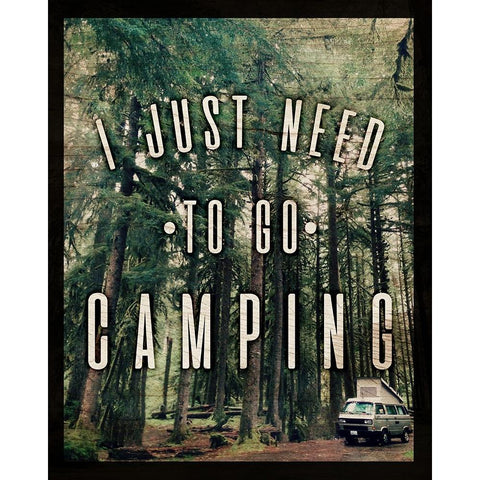 Go Camping White Modern Wood Framed Art Print by Wilson, Kali