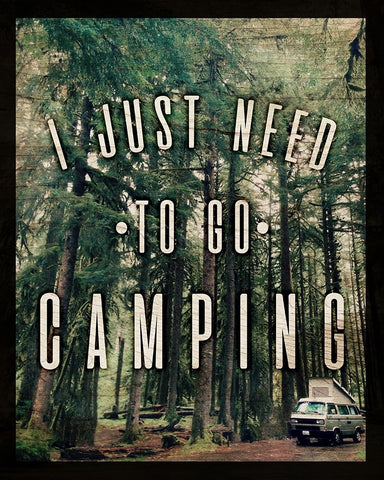 Go Camping Black Ornate Wood Framed Art Print with Double Matting by Wilson, Kali