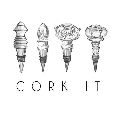 Cork It Black Modern Wood Framed Art Print by Baker, Mary Beth
