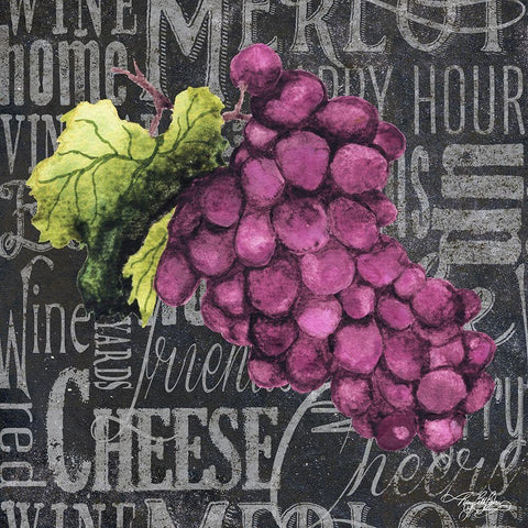 Wine Grapes III Black Modern Wood Framed Art Print with Double Matting by Baker, Mary Beth