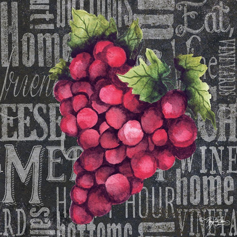 Wine Grapes IV Black Modern Wood Framed Art Print by Baker, Mary Beth