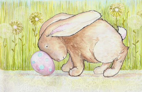 Pushing Easter White Modern Wood Framed Art Print with Double Matting by Diannart