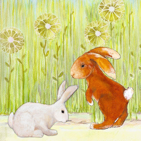 The Bunnies I Gold Ornate Wood Framed Art Print with Double Matting by Diannart