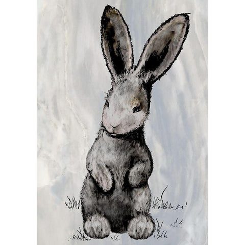 Bunny on Marble III Gold Ornate Wood Framed Art Print with Double Matting by Diannart