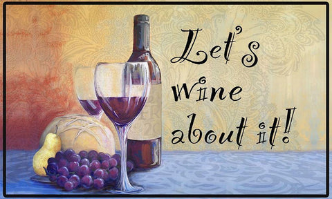 Lets Wine about it! White Modern Wood Framed Art Print with Double Matting by Diannart