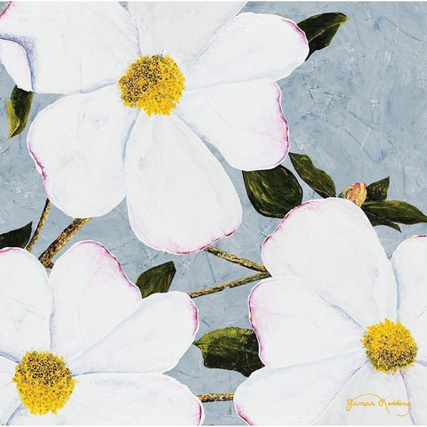 White Floral II White Modern Wood Framed Art Print by Redding, James
