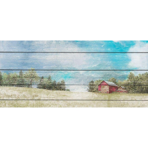 Countryside Town Farm White Modern Wood Framed Art Print by Redding, James