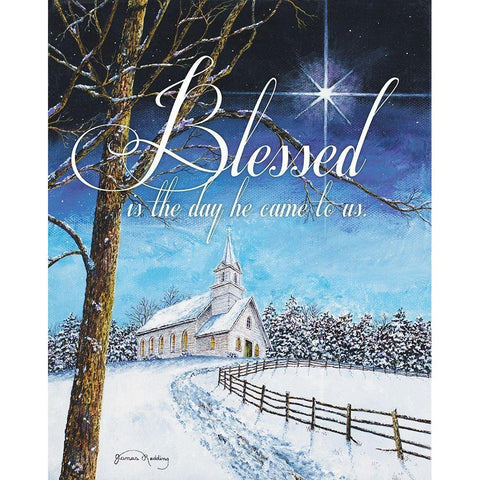 Blessed Church Gold Ornate Wood Framed Art Print with Double Matting by Redding, James
