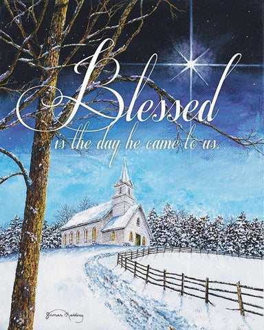 Blessed Church White Modern Wood Framed Art Print with Double Matting by Redding, James