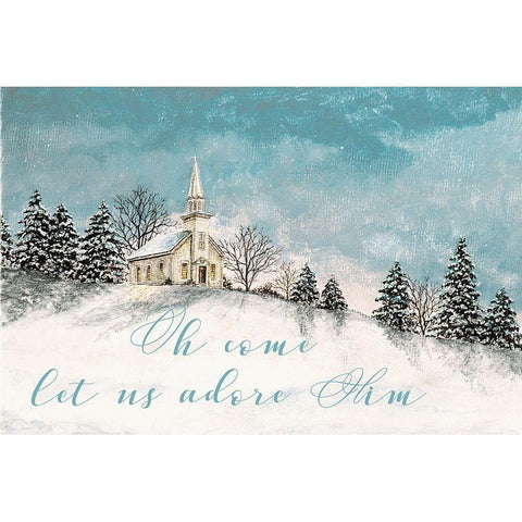 Let Us Adore Him Black Modern Wood Framed Art Print by Redding, James
