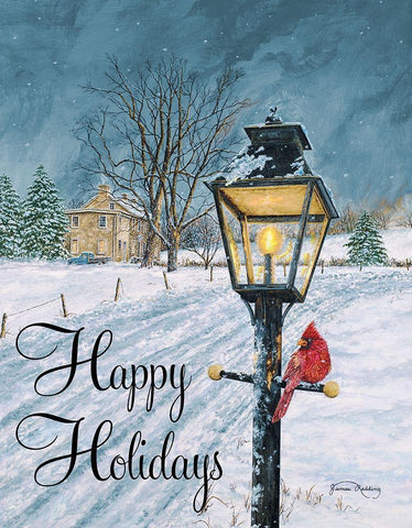 Happy Holidays Black Ornate Wood Framed Art Print with Double Matting by Redding, James