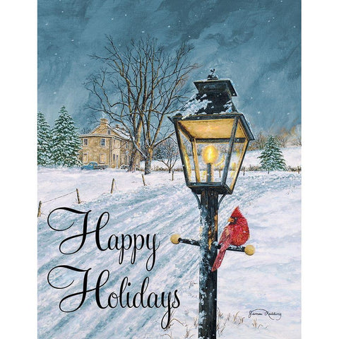 Happy Holidays Black Modern Wood Framed Art Print by Redding, James