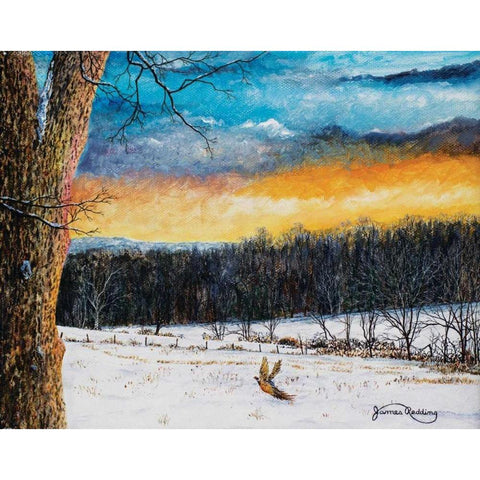Fiery Sky White Modern Wood Framed Art Print by Redding, James
