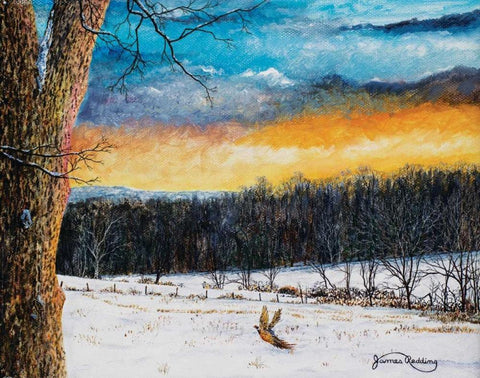 Fiery Sky White Modern Wood Framed Art Print with Double Matting by Redding, James