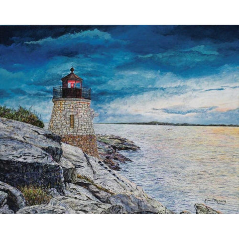 Castle Bay Light Black Modern Wood Framed Art Print with Double Matting by Redding, James