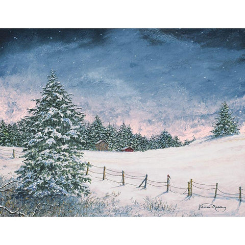 Winter Mornings Black Modern Wood Framed Art Print with Double Matting by Redding, James