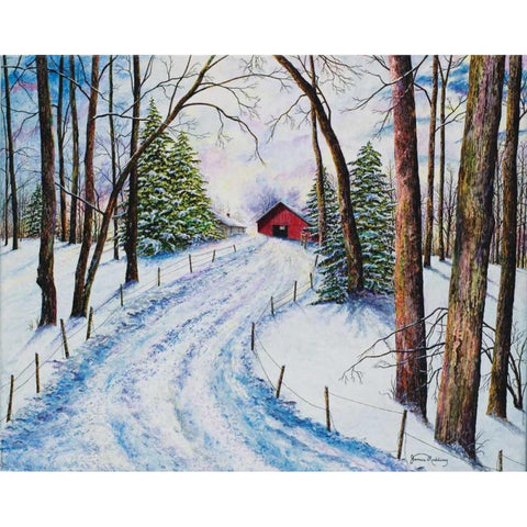 Winters Glow Black Modern Wood Framed Art Print by Redding, James
