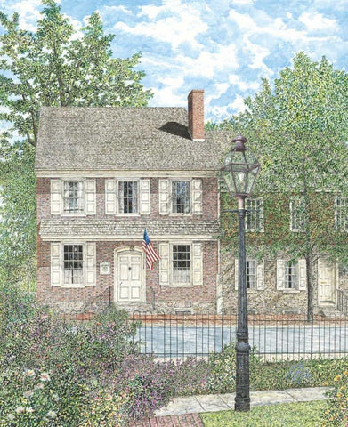 Court Inn White Modern Wood Framed Art Print with Double Matting by Redding, James
