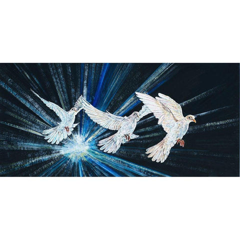 Three Spirits White Modern Wood Framed Art Print by Redding, James