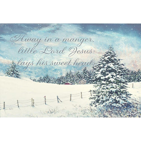 Away in a Manger Black Modern Wood Framed Art Print by Redding, James