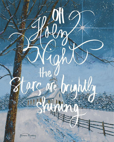 Oh Holy Night White Modern Wood Framed Art Print with Double Matting by Redding, James