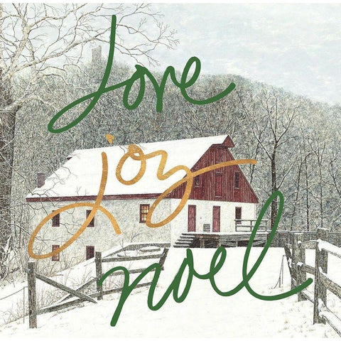 Love Joy Noel Black Modern Wood Framed Art Print with Double Matting by Redding, James