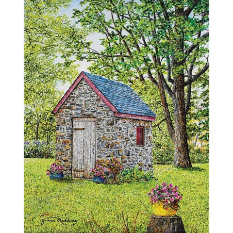 Spring At The Springhouse Black Modern Wood Framed Art Print by Redding, James