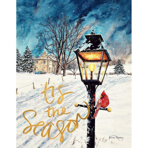Tis the Season Black Modern Wood Framed Art Print with Double Matting by Redding, James