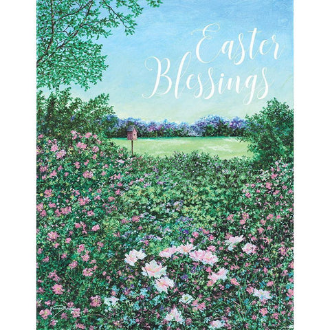 Easter Garden Blessings Black Modern Wood Framed Art Print with Double Matting by Redding, James