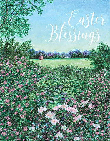 Easter Garden Blessings White Modern Wood Framed Art Print with Double Matting by Redding, James