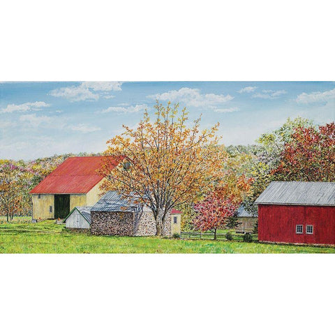 Autumns Colors Panel White Modern Wood Framed Art Print by Redding, James