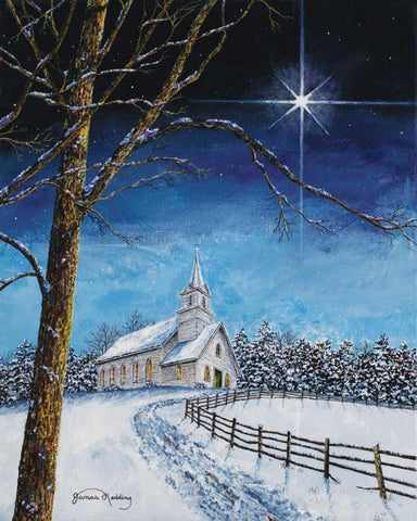 Bright Star White Modern Wood Framed Art Print with Double Matting by Redding, James