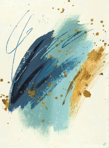 Blue December White Modern Wood Framed Art Print with Double Matting by Pinto, Patricia