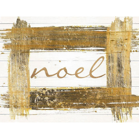 Gold Noel Black Modern Wood Framed Art Print with Double Matting by Pinto, Patricia