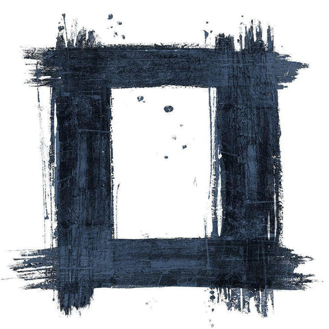 Navy Rectangle Black Ornate Wood Framed Art Print with Double Matting by Pinto, Patricia